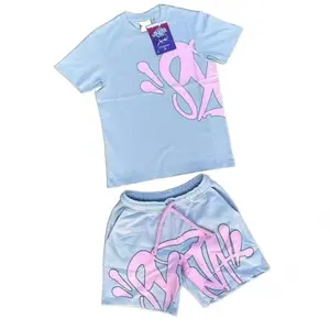 2025 Summer Menswear Two-Piece Set, Street Hip-Hop Letter Printed Loose Short Sleeve Top, Casual Sports Suit Clothes Gamis Formal Streetwear men's 2 piece set Tropical Shortsleeve Crewneck Oversized Athleisure