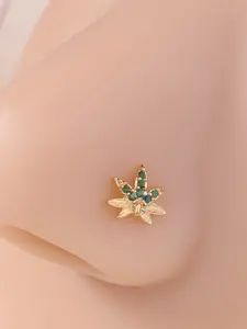 Luxurious Leaf Nose Ring, Elegant Party Gift, Birthday Present, All-Season Wear, Stylish Piercing Jewelry, Unique Design Accessory