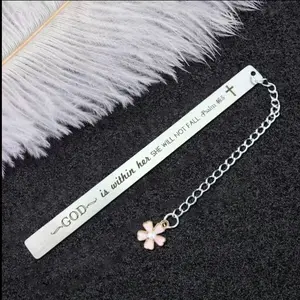 Floral Christian Religious Bookmark, Inspirational Gift for Daughter, Book Lovers, Readers, Graduation, Bible Verse Bookmark, Baptism Faith Gift, Book Accessories
