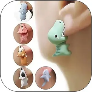 Cute Animal Bite Earrings – 3D Cartoon Stud Earrings for Women & Teens