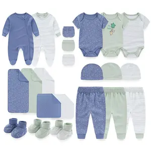 Kiddiezoom 22Pcs Unisex Newborn Cartoon Baby Boy Girl Clothes 100% Cotton Soft Baby Clothing Sets