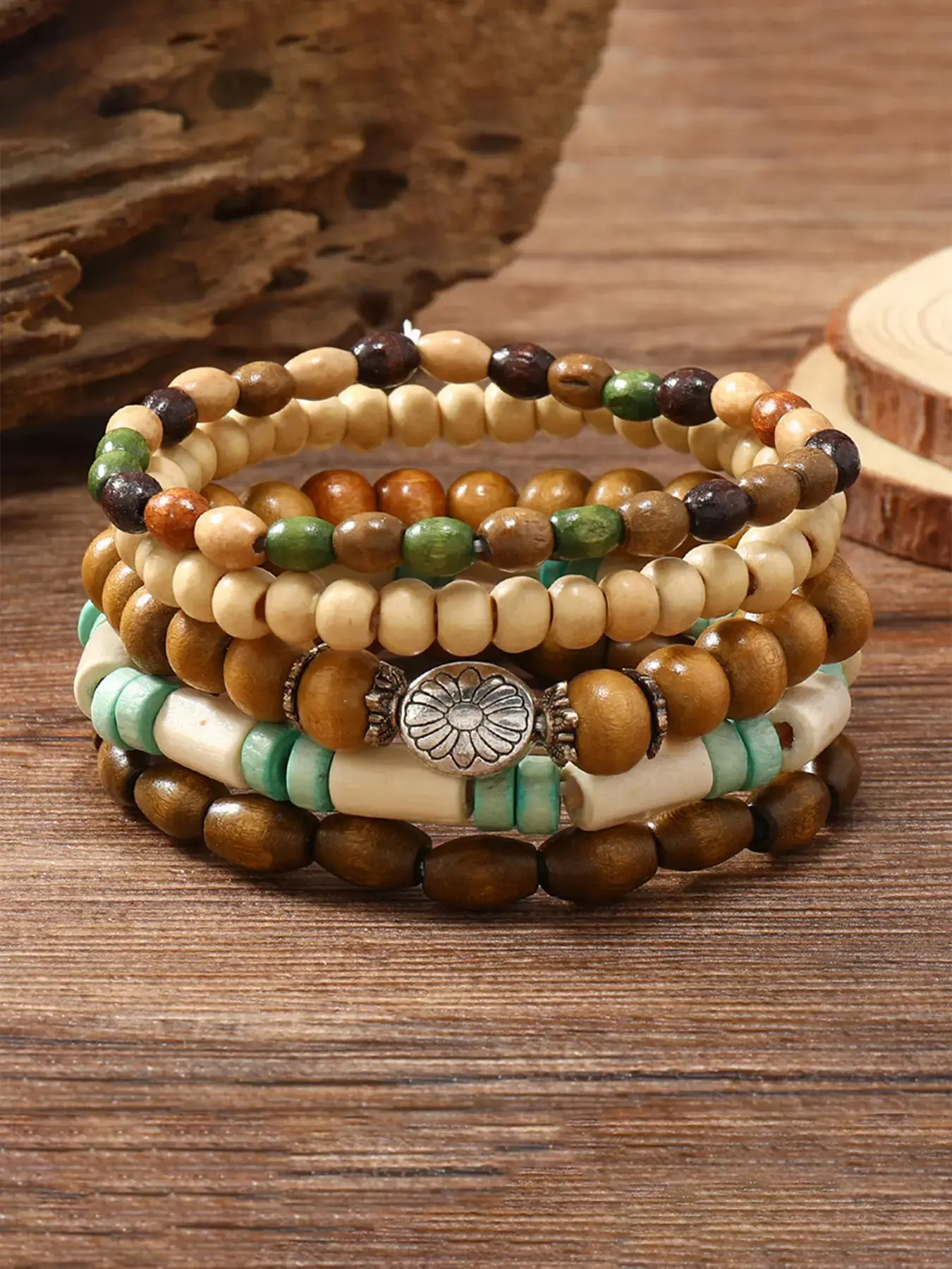 Boho Style Elastic Adjustable Beaded Bracelet, Fashionable Jewelry for Women & Men, Trendy All-match & Exquisite Jewelry, Beaded Bracelets Set