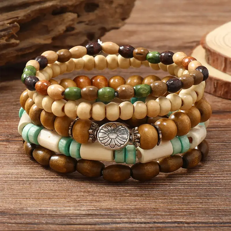 Boho Style Elastic Adjustable Beaded Bracelet, Fashionable Jewelry for Women & Men, Trendy All-match & Exquisite Jewelry