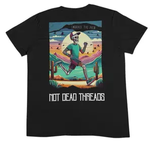 Not Dead Threads desert skeleton runner  shirt, performance running shirt, unique. Embrace the pain Quick Dry