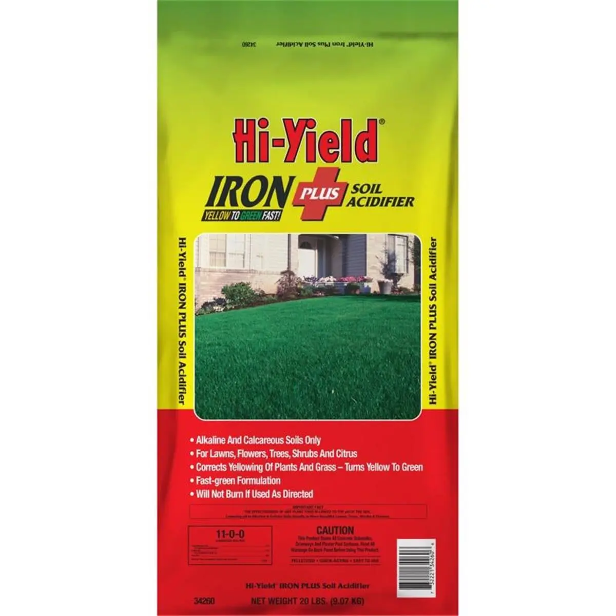 Hi-Yield Pelletized Soil Acidifier with Iron Boost, 20 lbs Granular Outdoor Multi-Season Fertilizer, Granules