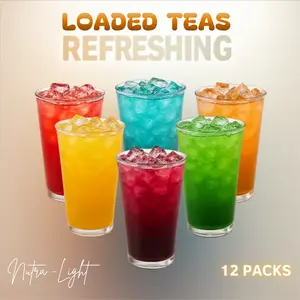 12 Premium Loaded Tea -Caffeinated Powder-Sugar Free-Hydration Powdered Beverage-Energy Drink Low Calories