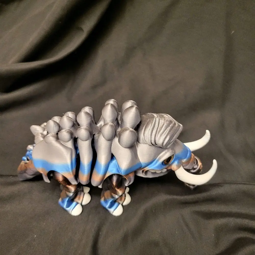 3D-Printed Woolly Mammoth Figurine, Collectible Decor for Home Display