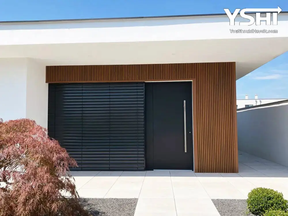 Slat Exterior Wall Paneling Sample Modern 3D PVC Wall Panels for Interior & Exterior Wall Cladding | Geometric Decorative Accent Wall Panels for Living Room, Bedroom, Office & Outdoor Facades | Easy DIY Install Sample Piece Shiplap Walls Wood Grain Wallpa