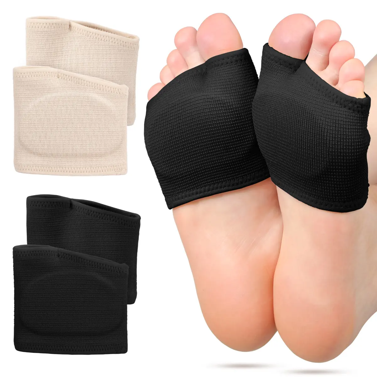 Unisex Non-Slip Forefoot Pads, Thickened Breathable Cushions for Callus Pain Relief and Toe Splay Correction