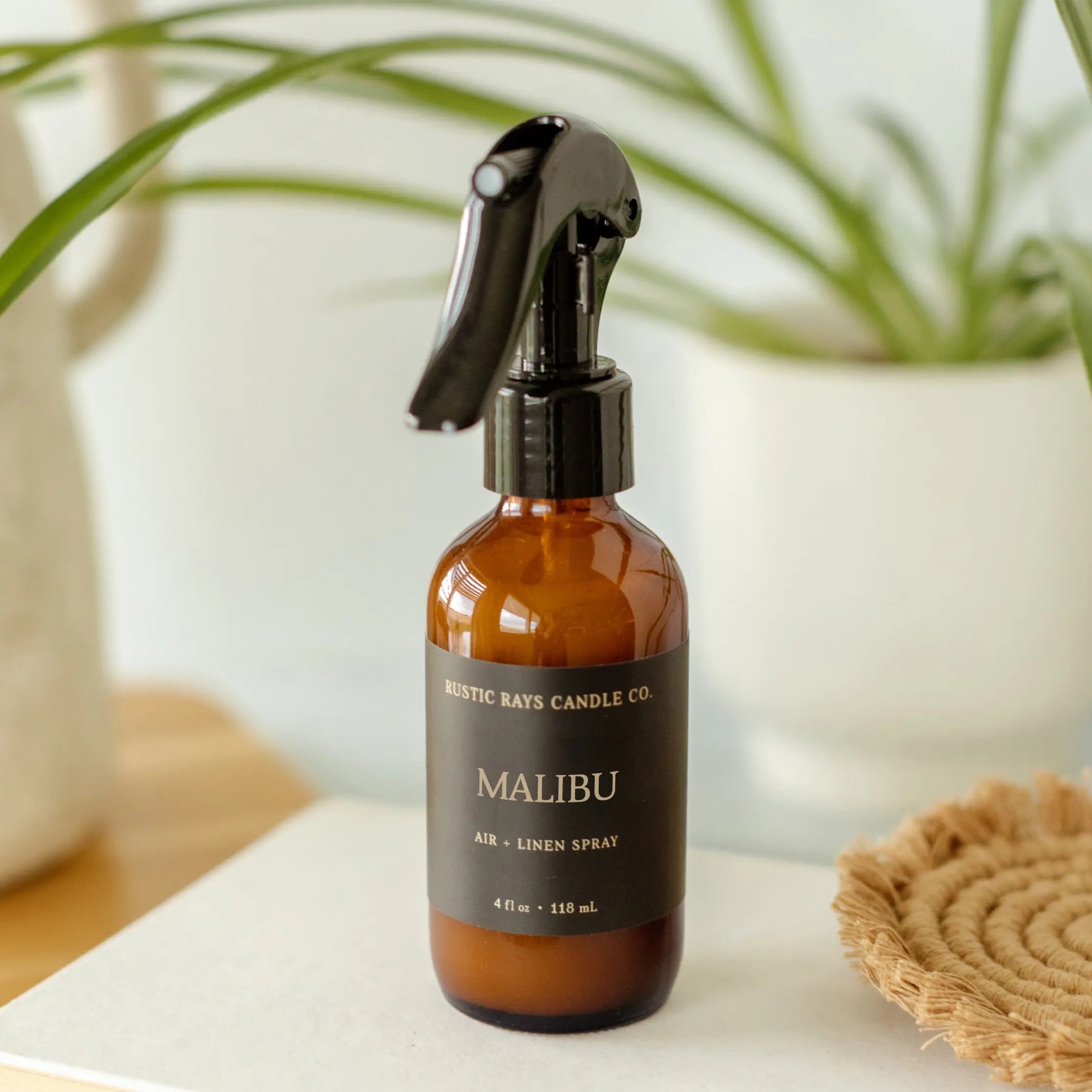 Malibu Room Spray - Coconut Mango Linen Spray - Tropical Beach Home Fragrance - Summer Air Freshener - 4 oz Glass Bottle