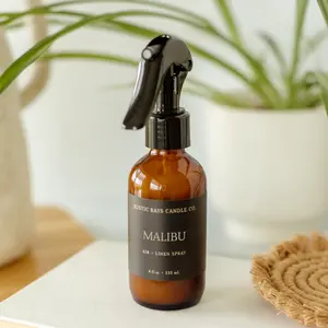 Malibu Room Spray - Coconut Mango Linen Spray - Tropical Beach Home Fragrance - Summer Air Freshener - 4 oz Glass Bottle