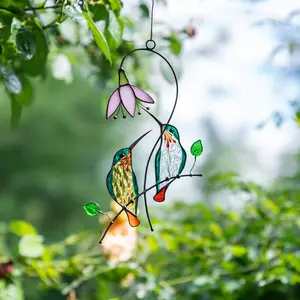 Hummingbird Acrylics bird suncatcher Christmas gift Custom stained glass window hangings Hummingbird suncatcher