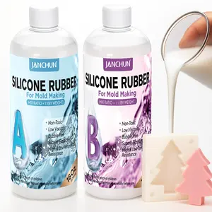JANCHUN 32oz Flexible Liquid Silicone Kit - High Performance Mold Making Material, 1:1 Mix Ratio with Fast Curing, Perfect for Christmas & Halloween Craft Projects and DIY Resin Molds