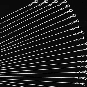 Silver Plated Necklace Chain, Adjustable Metal Chain, 10pcs Snake Chains Bulk for Jewelry Making, DIY Jewelry Accessories for Bracelet Necklace