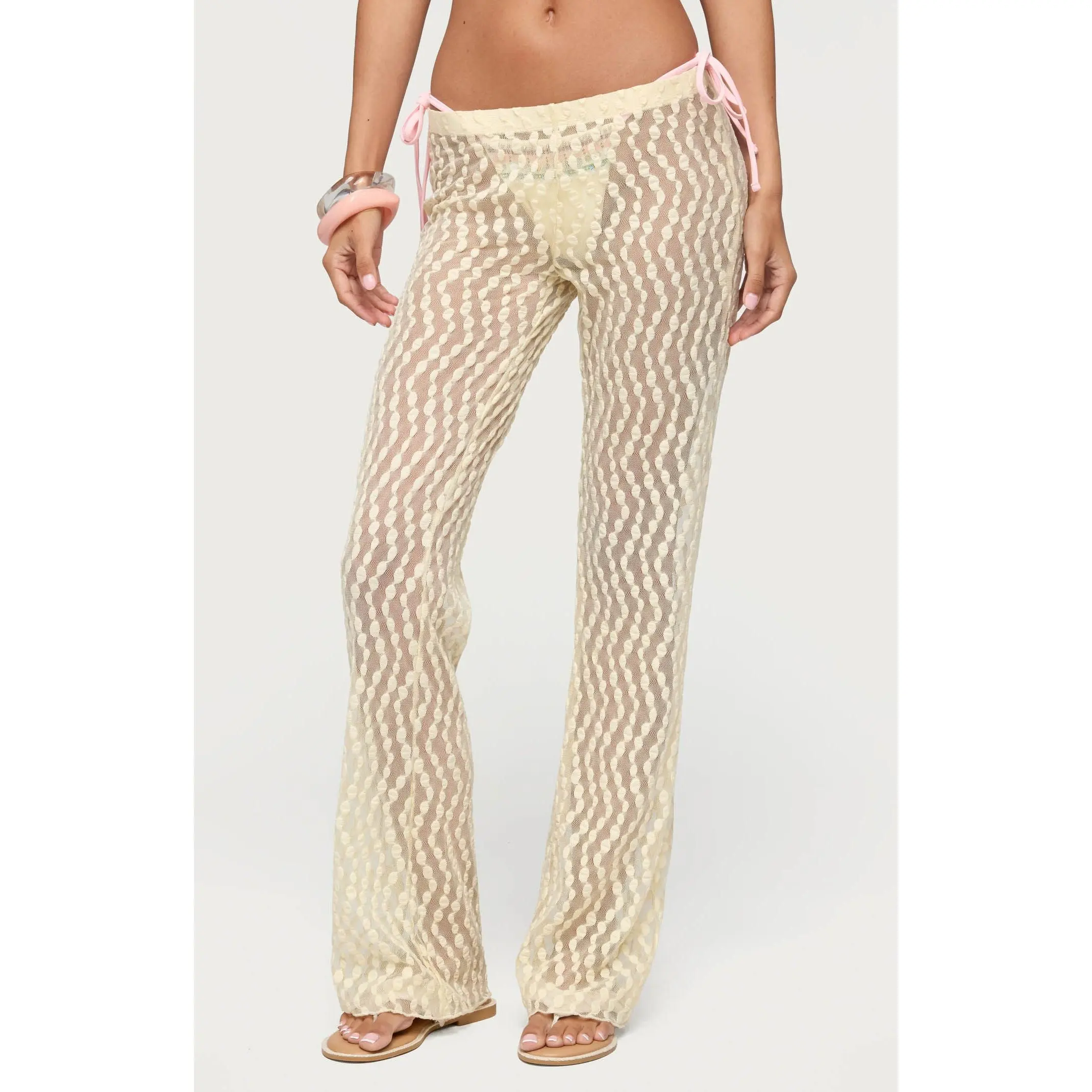 Edikted Women's Liliette Sheer Textured Pants