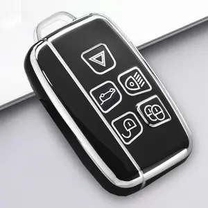 Car Key Case, TPU Soft Car Key Cover, Key Fob Cover for Land Rover or for Jaguar Range Rover Discovery Defender Jaguar LR3, F1, R4, RRE, RS, Evoque Sport LR4 Perth F-Type, Car Key Accessory
