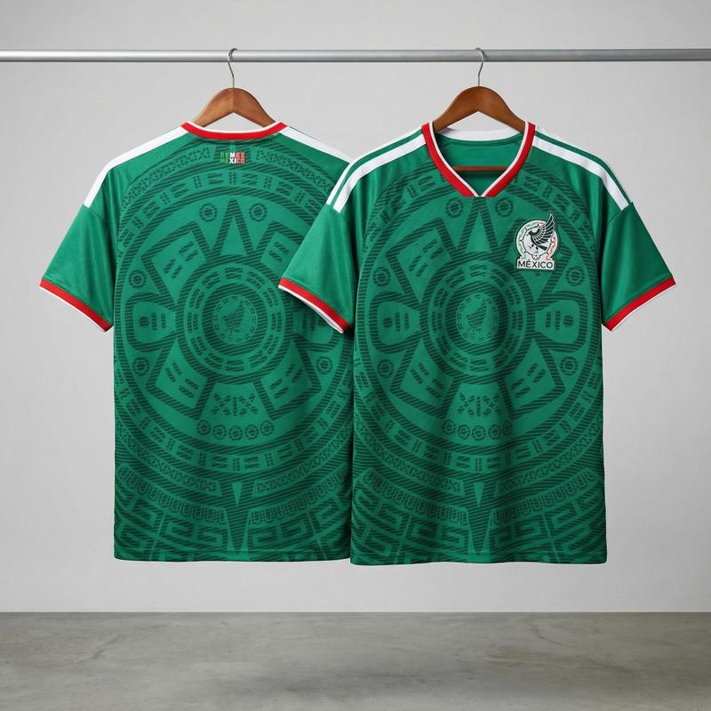 2026 Mexico Home World Cup Green Color Soccer Jersey Stadium Version, Unisex Soccer Jersey For Couple Matching, Vintage Streetwear Soccer Jersey, Perfect Gifts, Sports Top, Gym Athletic Clothes, El Tri Futbol Jersey