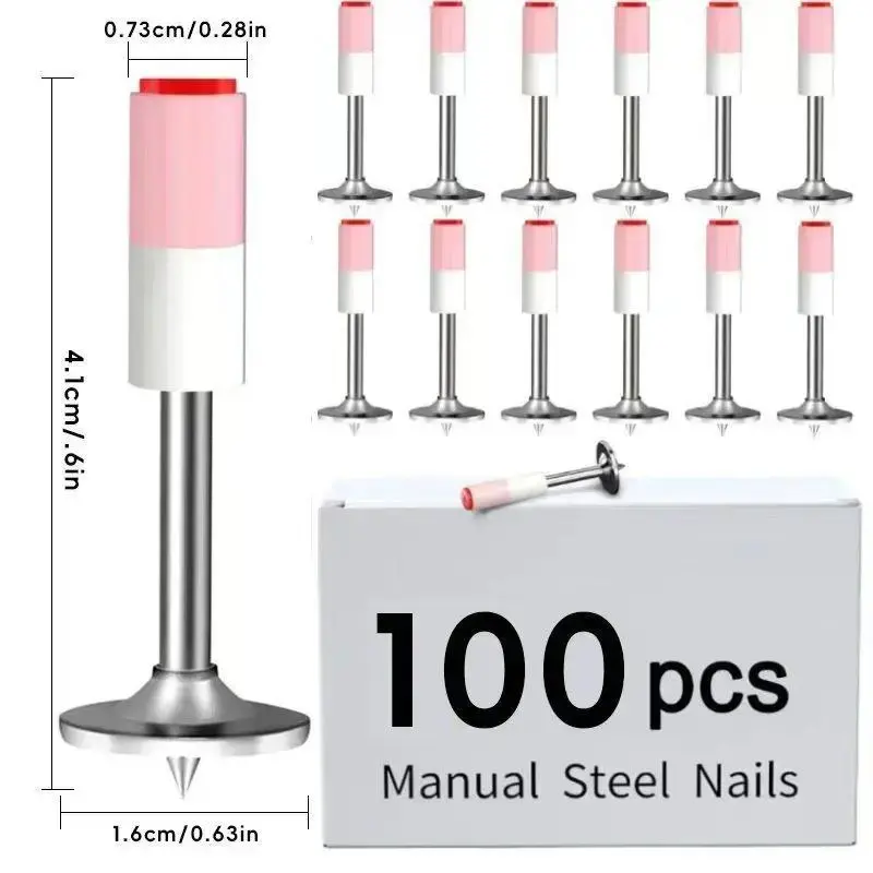 FAOGO 7.3mm Nail Round. Mini Nails.Steel Nail Pneumatic Rivets, Ceiling Cable Installation and Maintenance Accessories, Self Drilling Anchors, Hardware, Metal