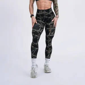 Womens Pinnacle Scrunch Butt Legging - Black Woodland Camo, Printed Leggings, Women's Leggings, Yoga, Gym, Capris