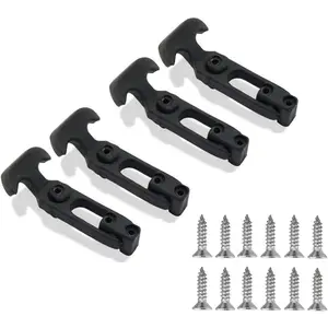 Flexible T-Handle Hasp Draw Latch for Tool Box,, Golf Cart or Engineering Machine Hood (4 PCS, Black)