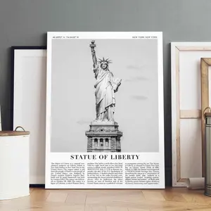 Liberty Statue Canvas Print, Modern Art Wall Decor, Solid Wood Frame, Waterproof & High-Definition, Ideal Gift for Home Decoration
