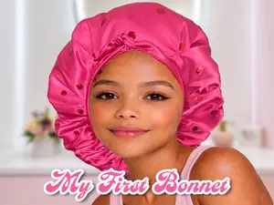 Handmade Double-Lined Satin Bonnet for Little Girls, Personalized (Travel Bag Included), Kids Satin Bonnet, Children's Gift