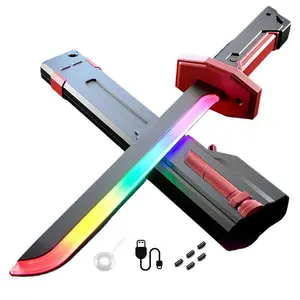 Sparkblade Sword with 7 Color LED Light and Spray Effect,Blade Sword with Mist/Fog,Motion-Sensor Sound,Light up Swords,USB-C Recharge,Perfect for Halloween,Christmas New Year Party Cosplay Rave