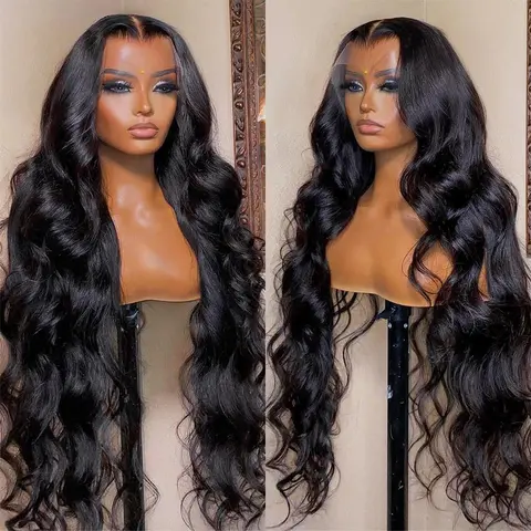 MYLOCKME Women's Glueless Curly 180 Density Real Human Hair Lace Front Wig - Brazilian Wave Pattern, Pre-Plucked 13x6/13x4 Transparent Lace Wig, 12~36 in, 22 in Available, Natural Look Fashion Hair Accessory