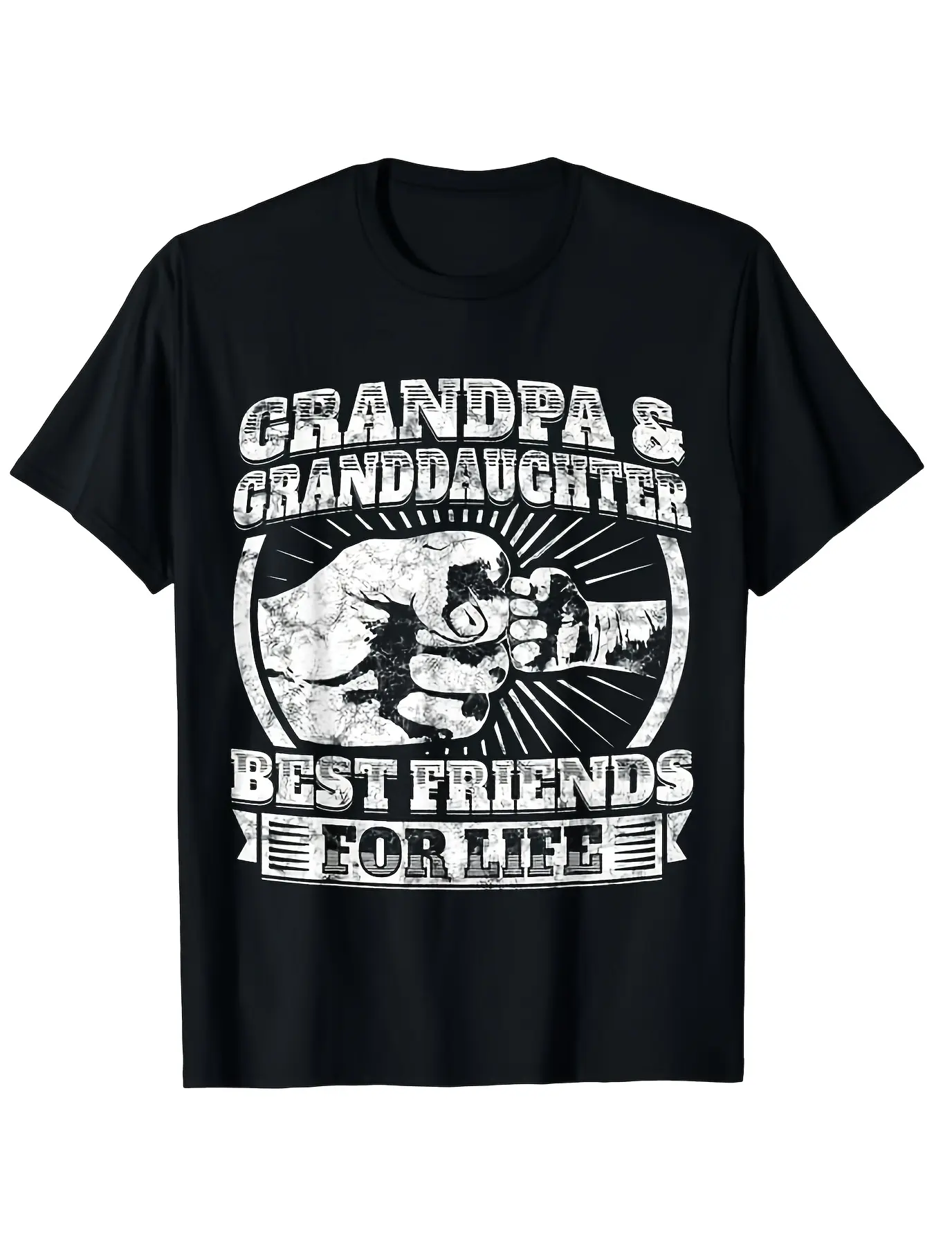 Grandpa Granddaughter Gift Family Shirt Grandad Fi unisex soft cotton short sleeve t shirt, vintage graphic casual tee for men women teens, perfect birthday holiday gift for camping travel gym daily street  wear