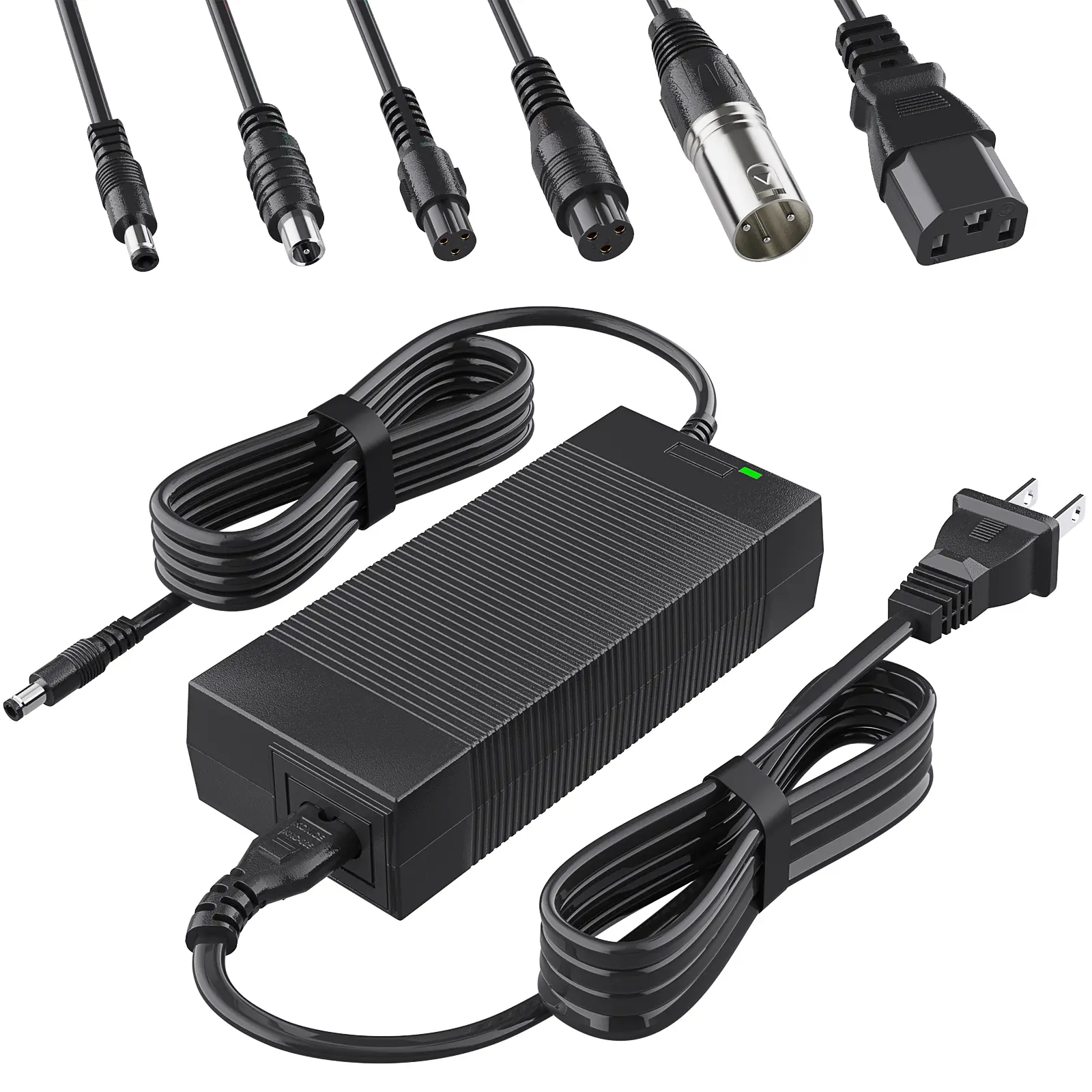 Qoovi UL Certified Multifunctional Scooter Charger, 54.6V 1.5A Universal Fit with 7-in-1 Connectors for 48V Lithium Battery E-Bikes, Razor, Gotrax Scooters