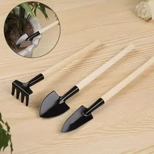 Potted Small Shovel for Planting Flowers & Garden Maintenance – Mini Three-Piece Iron Shovel Set for Succulents, Indoor Plants, and Tiny Garden Tools