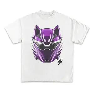 Jungle Fury Purple Ranger Tee - Oversized Cotton Casual Shirt With Retro Vintage Look