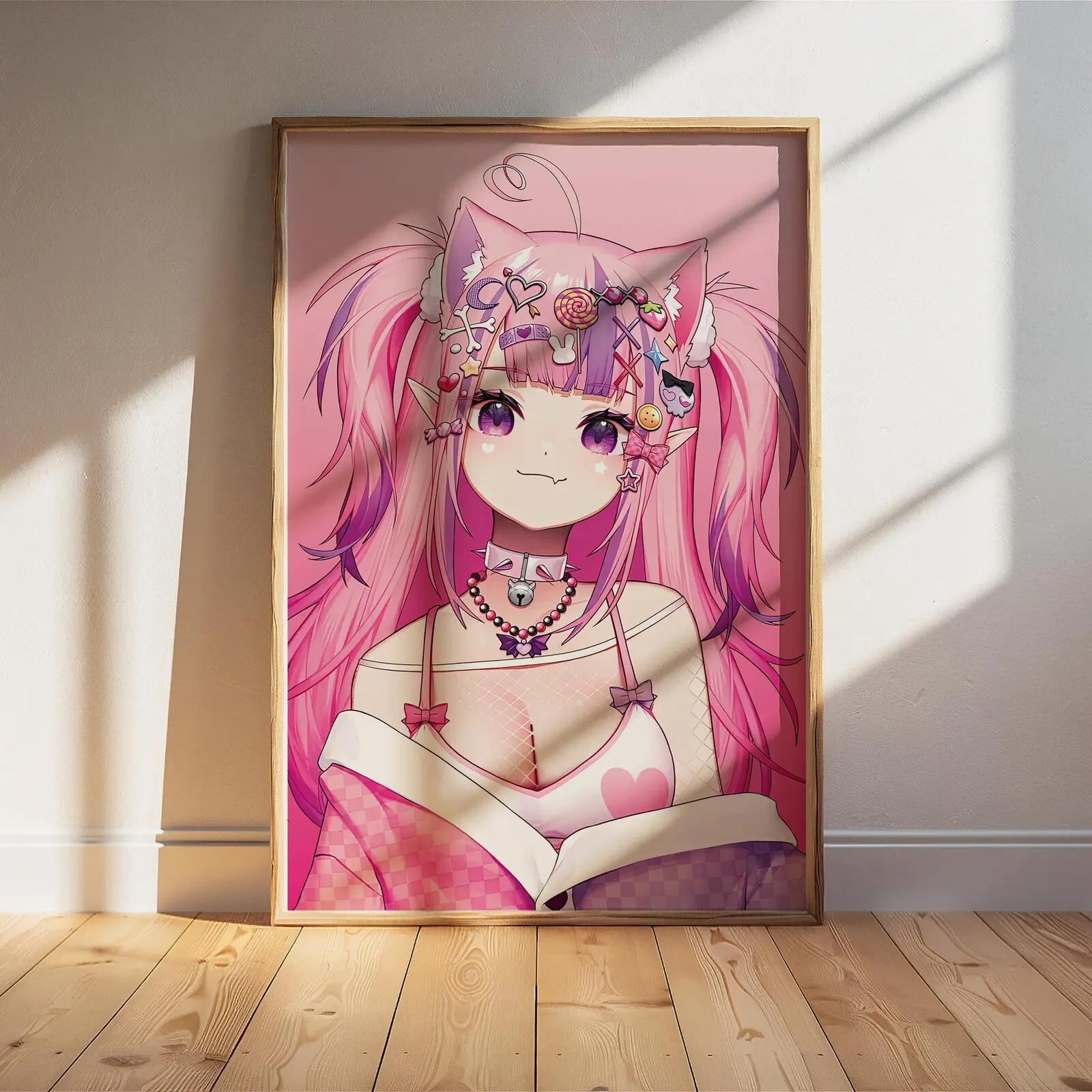 Ironmouse Vtuber Poster | Satin Wall Art Decor for Anime & Gaming Room | Kawaii Home Decoration