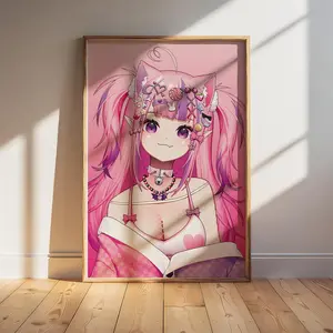 Ironmouse Vtuber Poster | Satin Wall Art Decor for Anime & Gaming Room | Kawaii Home Decoration