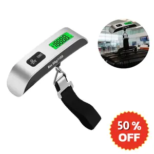 Digital Luggage Scale, 110lb Portable Suitcase Weight Scale for Travel with Backlit LCD, 4-Unit Switching, Non-Slip, Luggage Scale for Luggage, Backpacks, Packages (Battery Included)