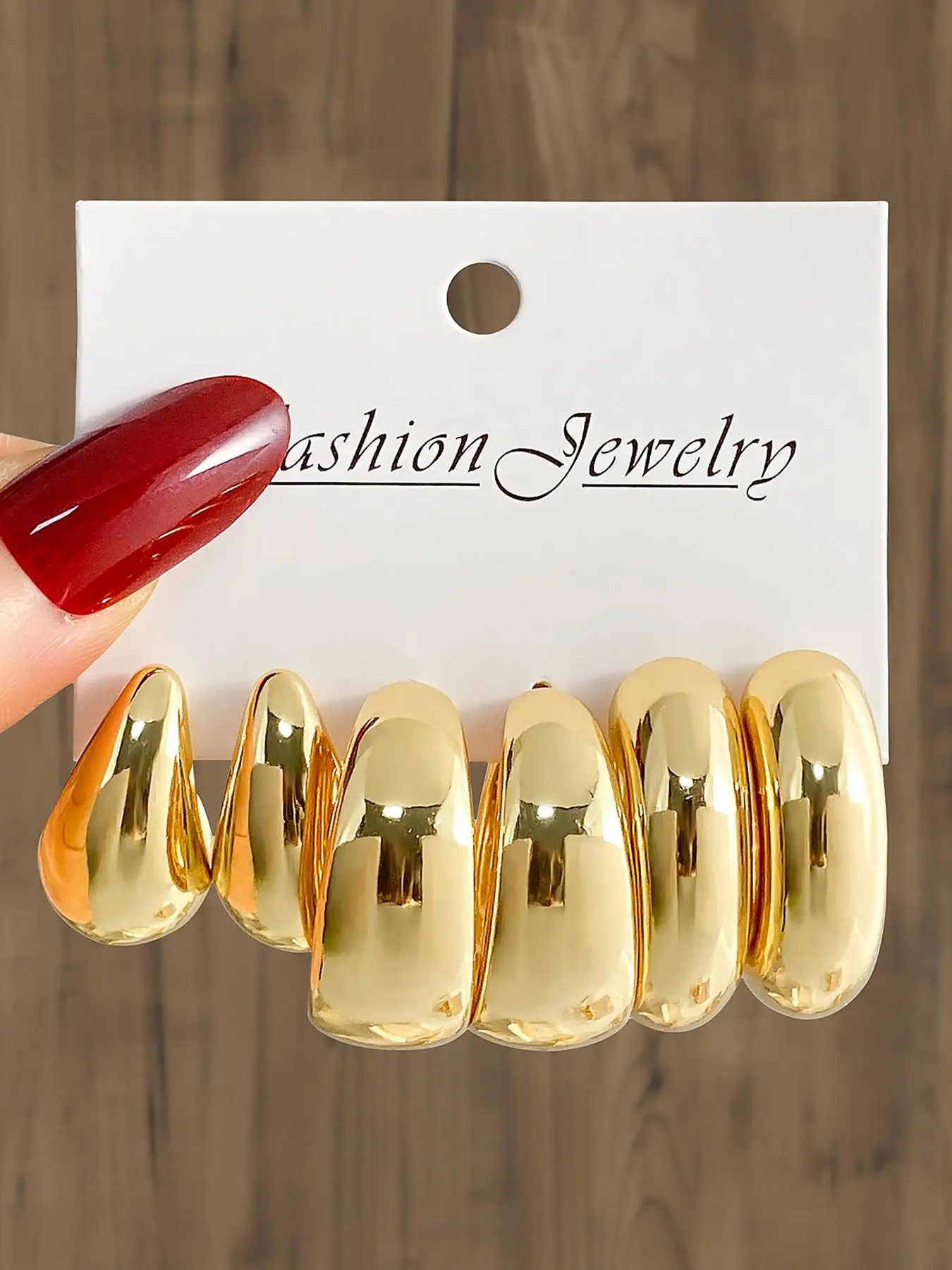 3 Pairs Women's Simple Style Plain Color Hoop Earrings, Casual Trendy C Shaped Earrings, Fashionable Jewelry For Daily & Party Decoration