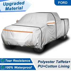 Heavy Duty Pickup Truck Cover Compatible with Ford F-150 F-250 F-350 Ranger Waterproof Dustproof UV Protection with Storage Bag Outdoor Car Cover for Crew Cab & Regular Cab Trucks
