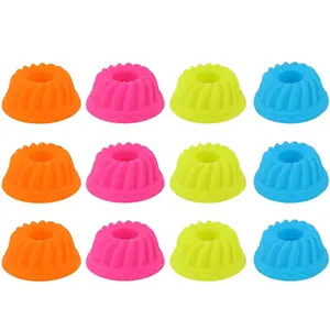12 Pcs Mini Silicone Baking Cups, Reusable Cupcake Liners, Silicone Baking Trays, Ideal for Cupcakes, Muffins, Mousses