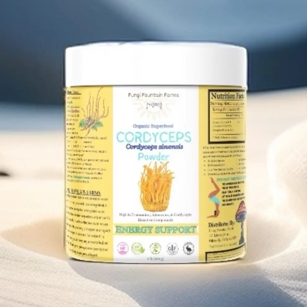 Cordyceps Powder by Fungi Fountain Farms Organic Healthcare Dietary Vitamin Optimum Supplement Edible Fitness Huawei