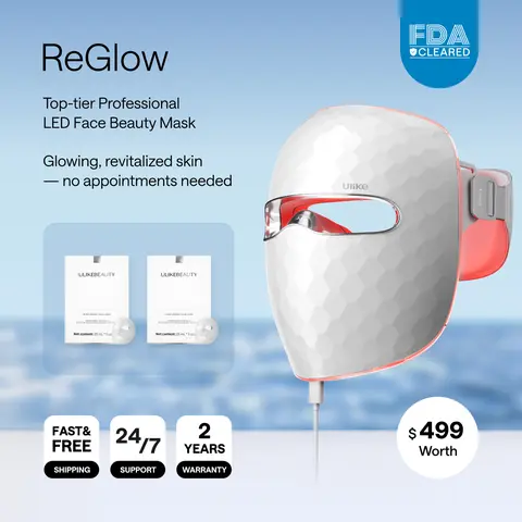 【Super Brand Day】Ulike ReGlow LED Face Lifting Device - 4-in-1 Facial Care Tool for Adults, 3D Lift Skin Care Device with Red, Blue, Yellow, Infrared Red Light, 360° Mirror Reflection, 2-Year Warranty for Firming, Refreshed Look, Selfcare