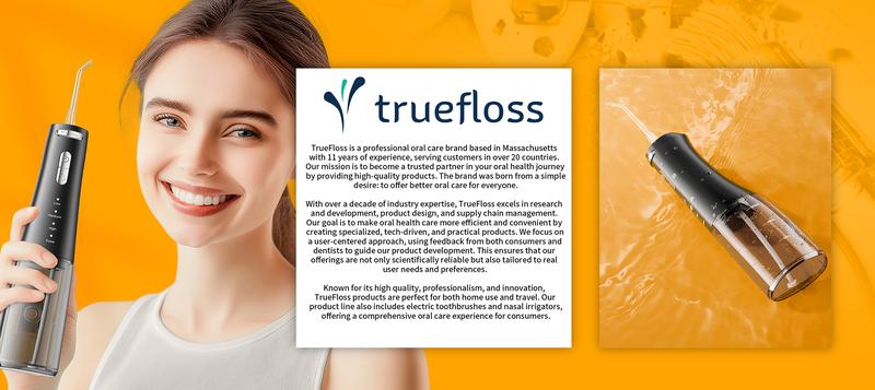 Truefloss Water Flosser,travel irrigation cleaner,effective tooth cleaning,dental cleaner water dental flosser cordless,recyclable water flosser Oral