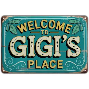 1PC 8x12 Inch GIGI's Place tin sign Vintage Sunflower Metal Sign Welcome to GIGI's Place for Garden & Yard Bar Porch Garage Home Bedroom Kitchen Decor Gift 8 x 12,easy to hang