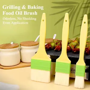 Oil Brush for Home Use High-Temperature Resistant, Non-Shedding BBQ Seasoning & Sauce Brush Baking Food Brush Kitchen Pancake Br