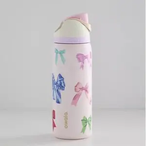 Owala FreeSip Stainless Steel Insulated Water Bottle, "Girlhood" Pink Bow 32oz – BPA-Free, Leak-Proof Design with Built-In Straw, Perfect for Travel, Gym, and Outdoor Adventures