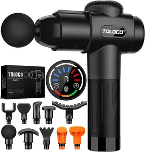 TOLOCO Cordless Massage Gun for Athletes – Quiet Deep Tissue Massager, 10 Attachments, USB Rechargeable, Perfect Pain Relief Gift