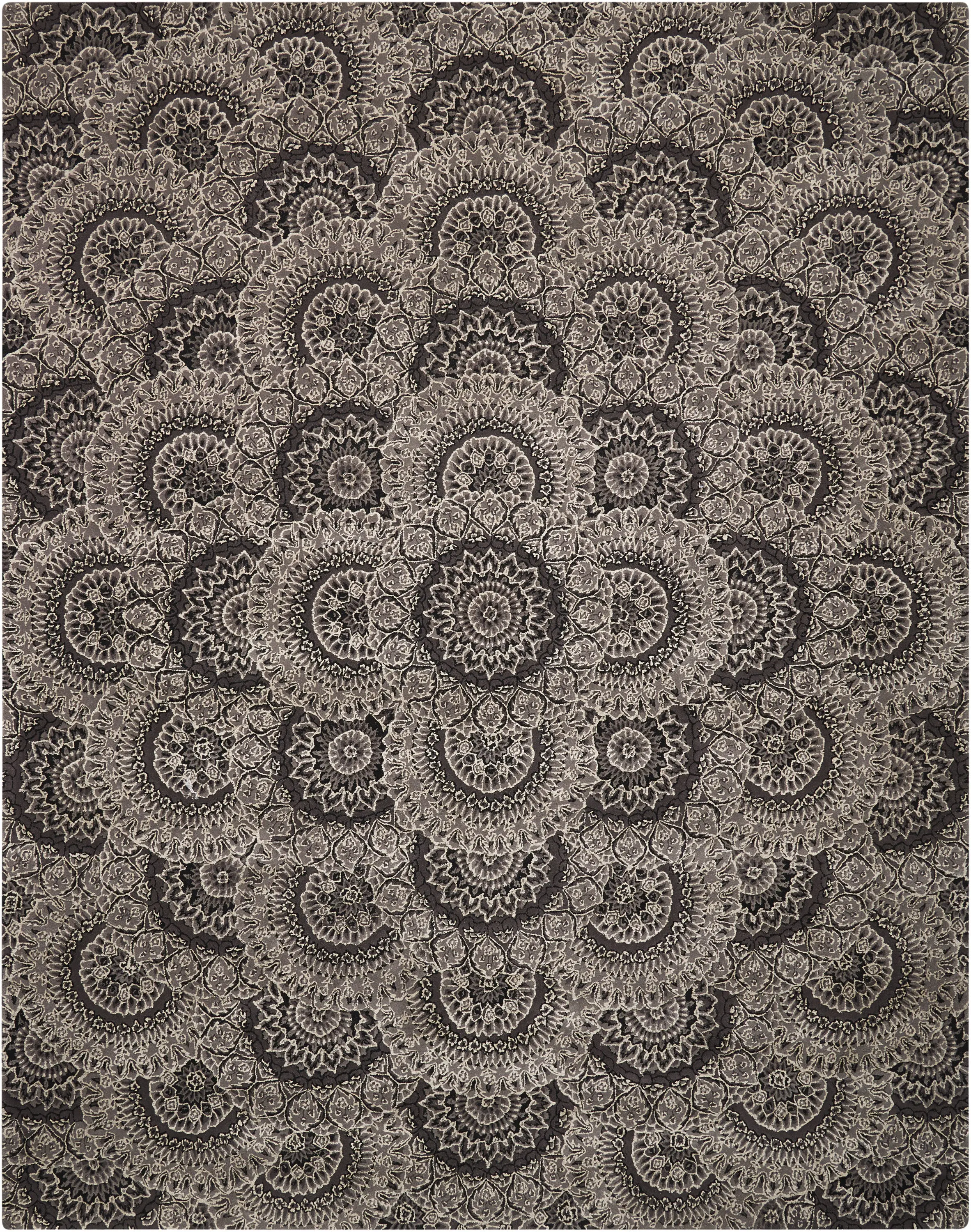 Nourison Home Nourison 2000 2335 Black Grey Traditional Tufted Rug