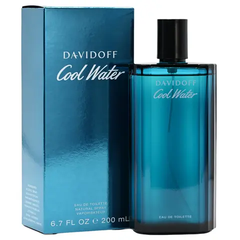 Davidoff Cool Water Men's Eau de Toilette Spray - Powerful Signature Aquatic, Fresh Cedarwood & Musk Ambery Woody Scent, 6.7 fl oz, Herbal All Day Fragrance, Everyday Wear, Colognes, Fragrances Cosmetics