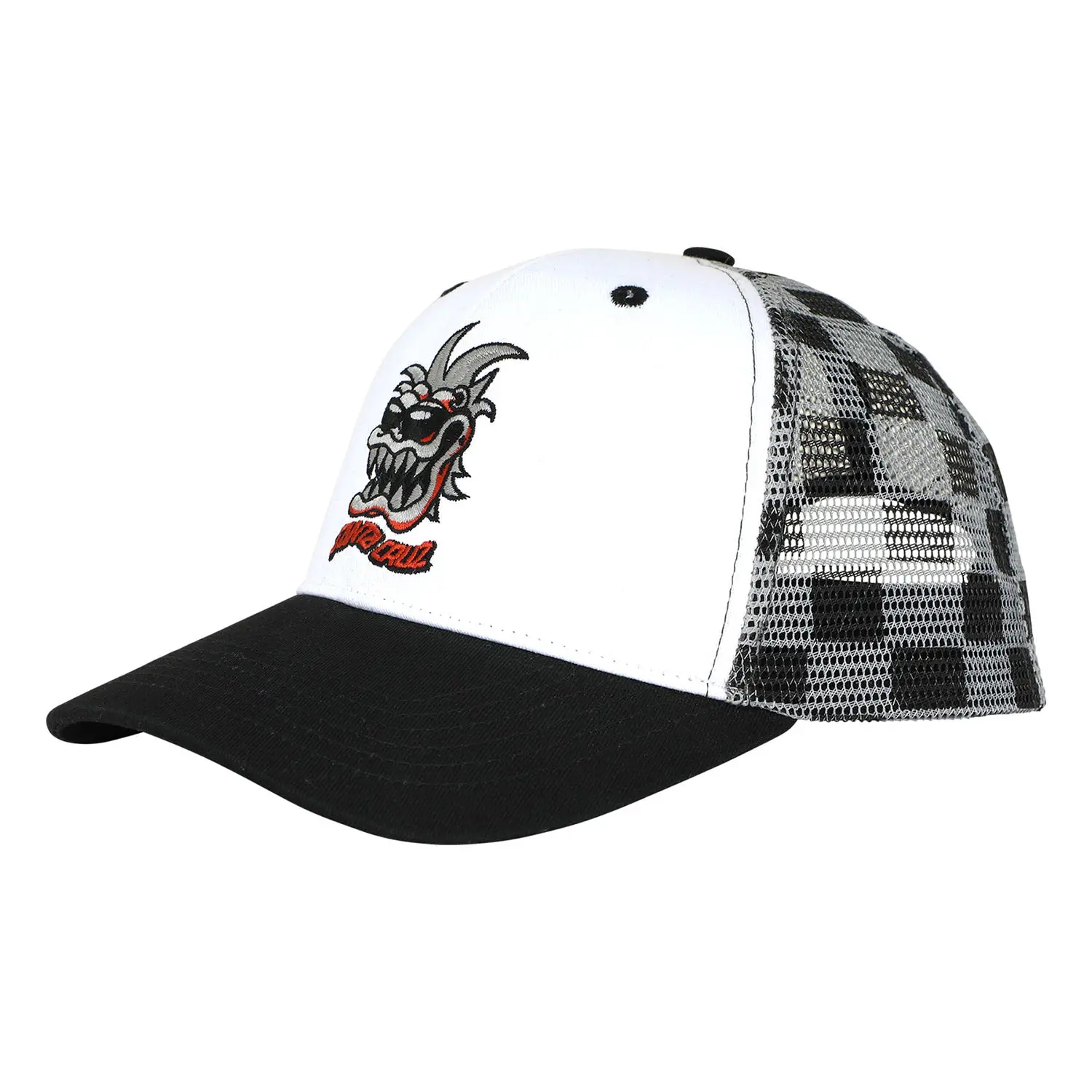Santa Cruz Skateboards Hat SC Gremlin Mesh Trucker White/Checker