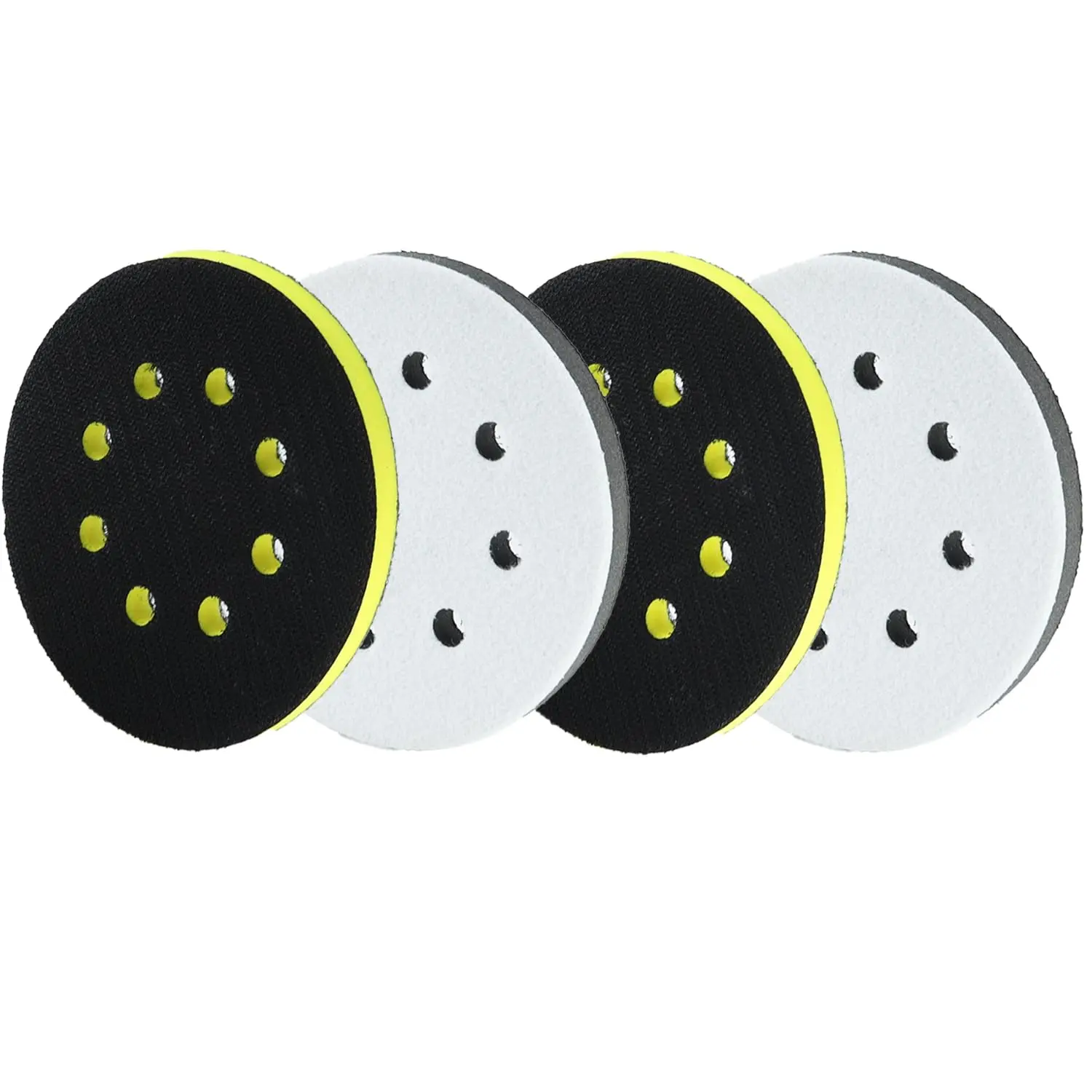 4 count 5 Inch 8 Holes Soft & High  Interface Pad, Orbital Sander  Pad 5 inch, Hook and Loop 5 Inch Sponge Cushion Buffer Backing Pad for Orbital Sander