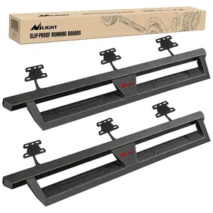 Nilight 2019 2020 2021 2022 2023 Dodge Ram 1500 Quad Cab/Extended Cab Running Boards Dual-Stage Textured Black Powder Coated Slip-Proof Side Step Nerf Bars